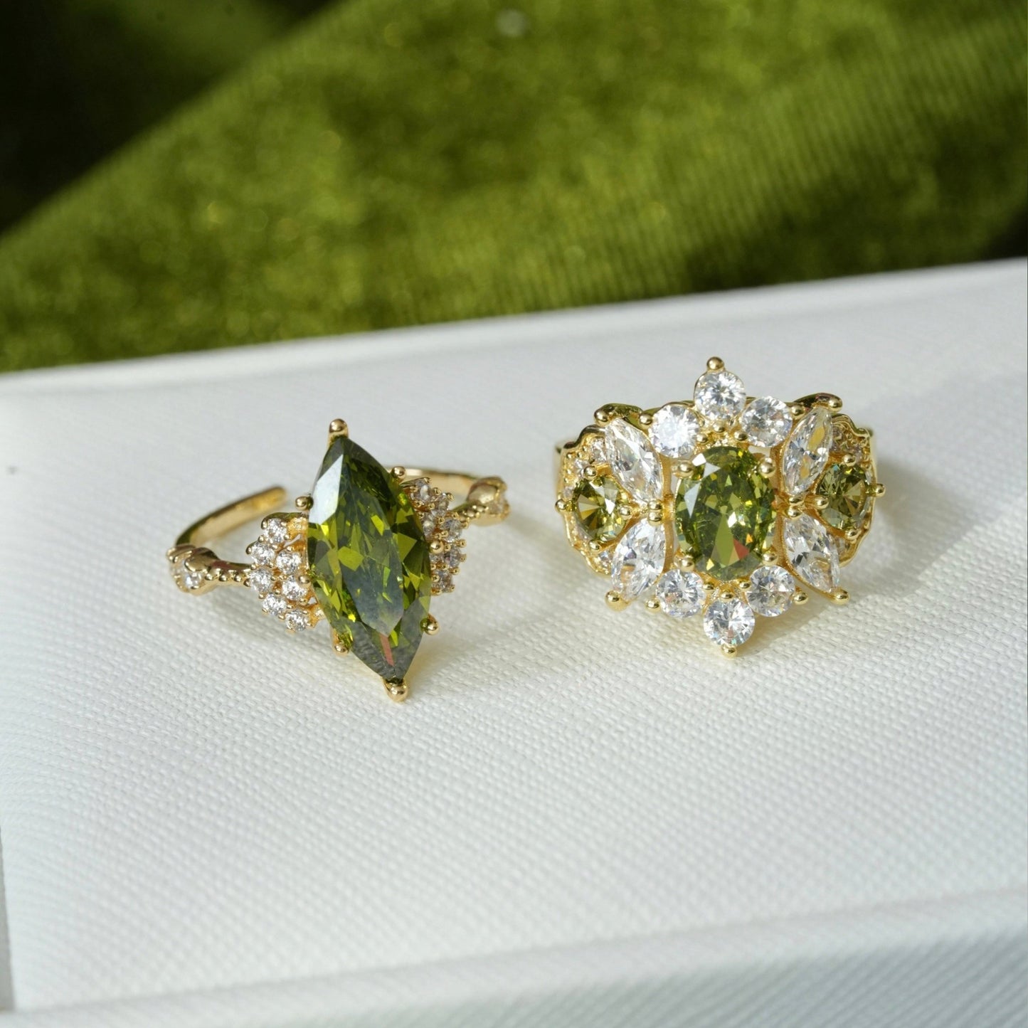 Opulent Peridot Ring - Gold - Plated - Abbott Atelier