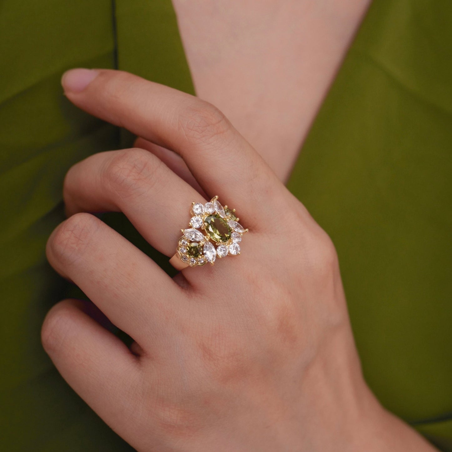 Opulent Peridot Ring - Gold - Plated - Abbott Atelier