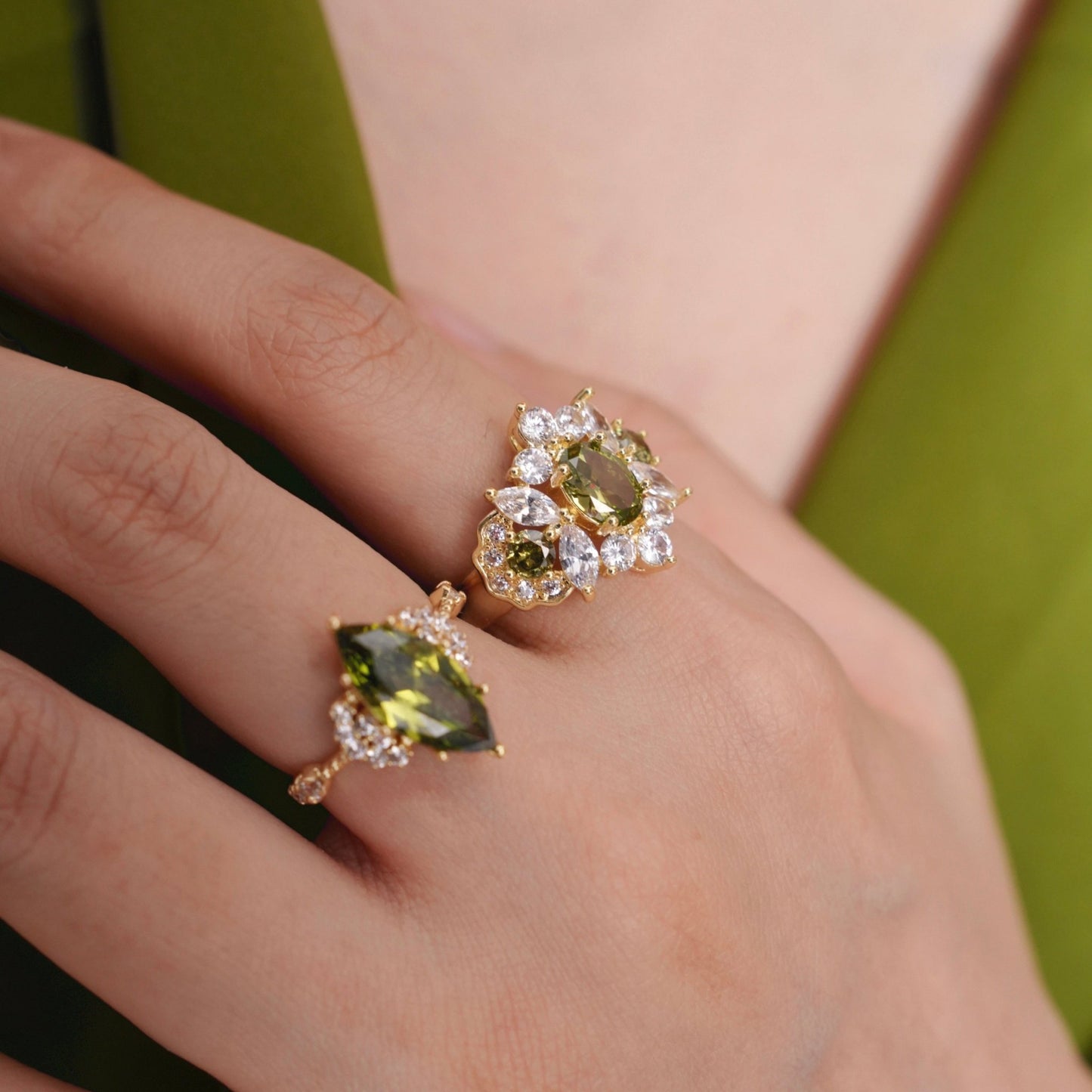 Opulent Peridot Ring - Gold - Plated - Abbott Atelier