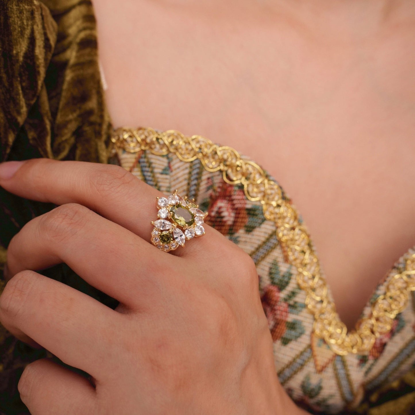 Opulent Peridot Ring - Gold - Plated - Abbott Atelier