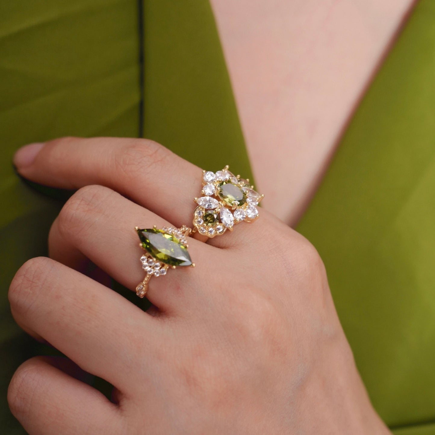 Opulent Peridot Ring - Gold - Plated - Abbott Atelier
