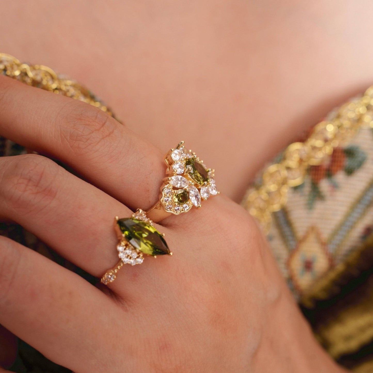 Opulent Peridot Ring - Gold - Plated - Abbott Atelier