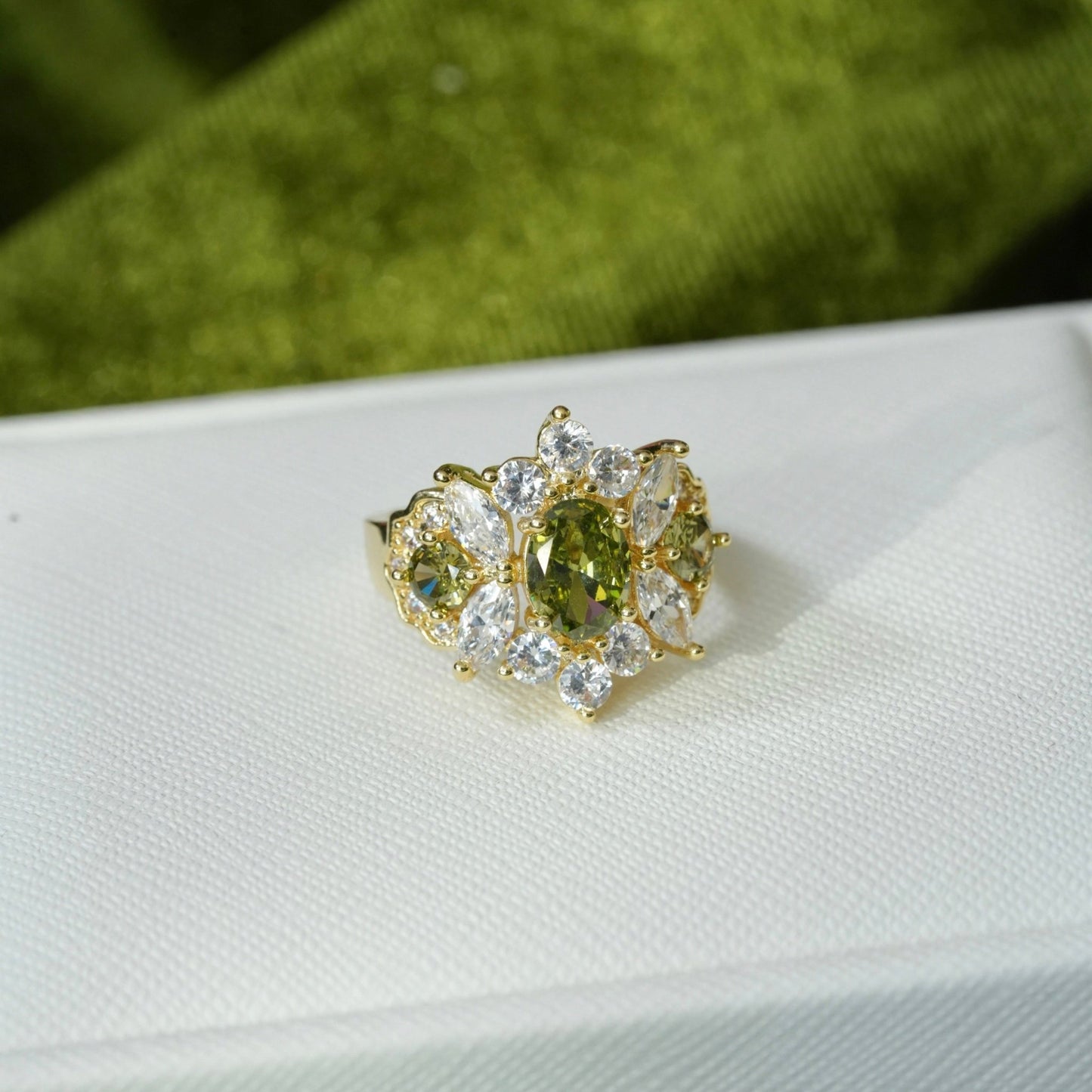 Opulent Peridot Ring - Gold - Plated - Abbott Atelier