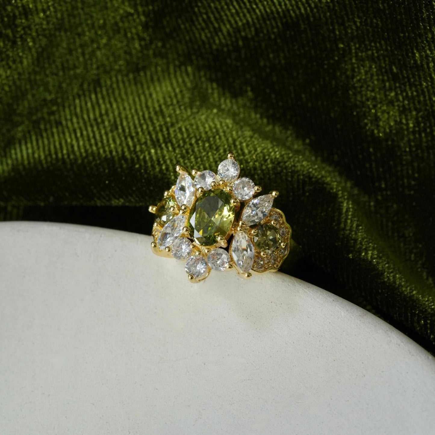 Opulent Peridot Ring - Gold - Plated - Abbott Atelier