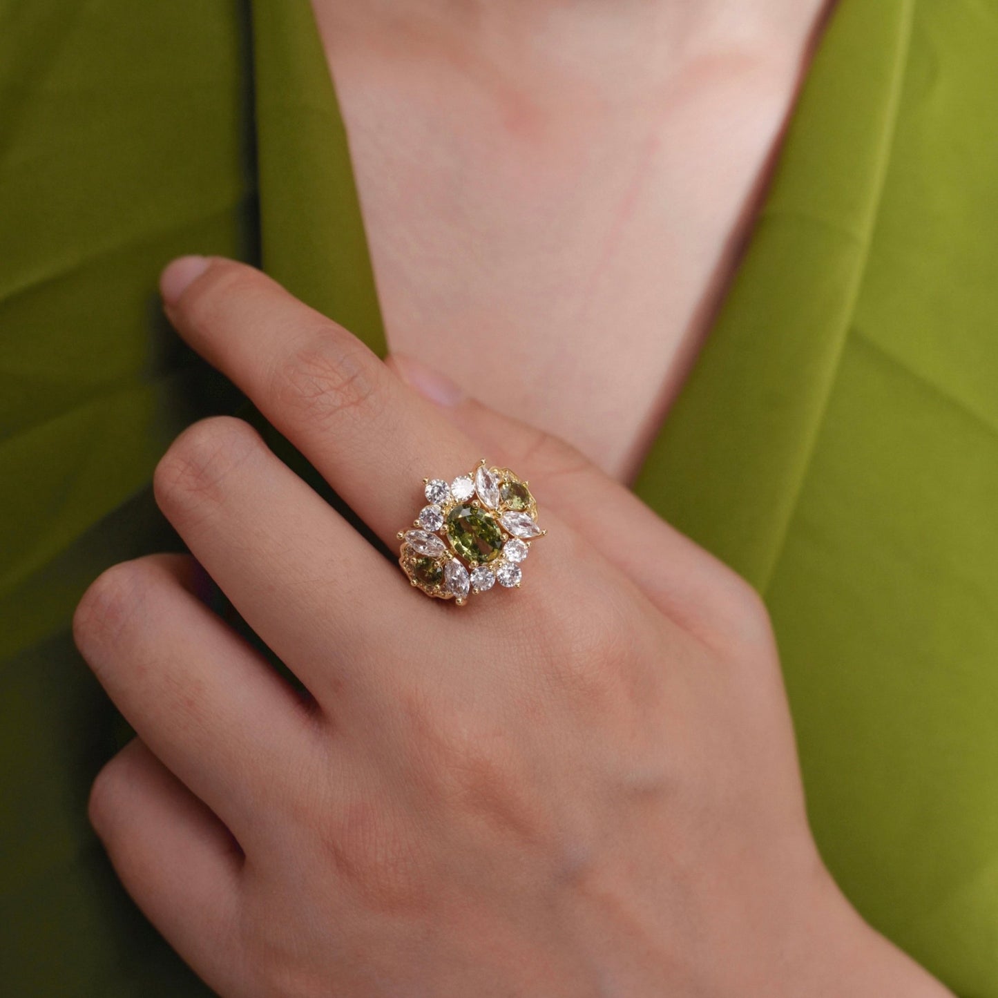 Opulent Peridot Ring - Gold - Plated - Abbott Atelier