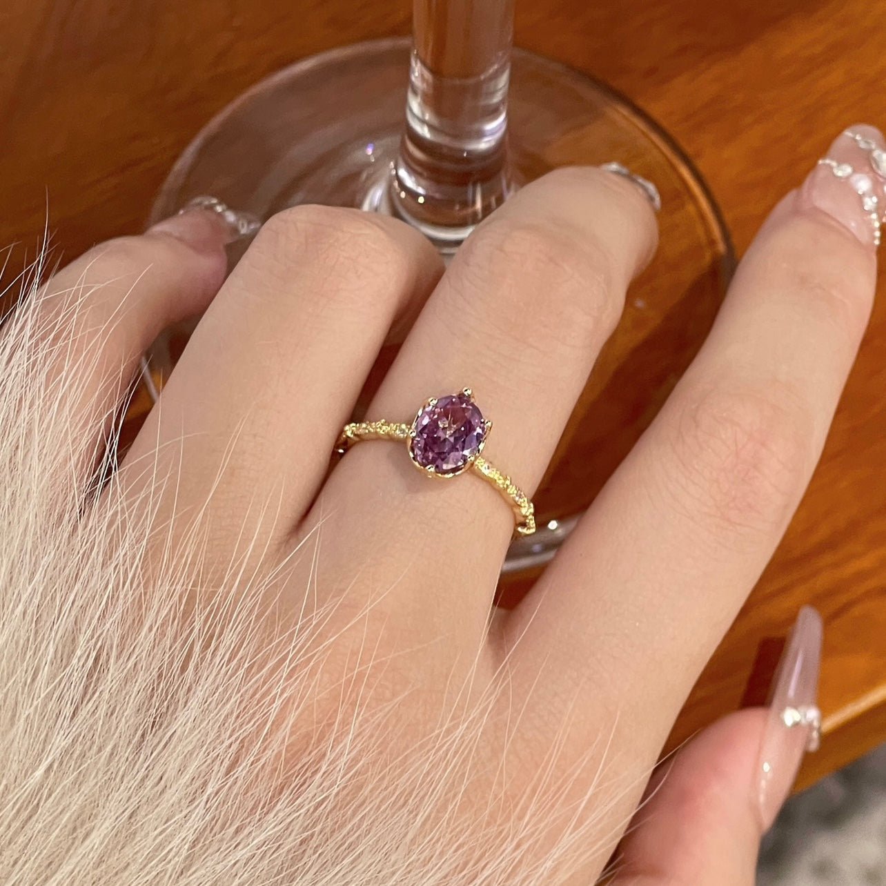 Oval Amethyst Ring - Gold - Plated - Abbott Atelier