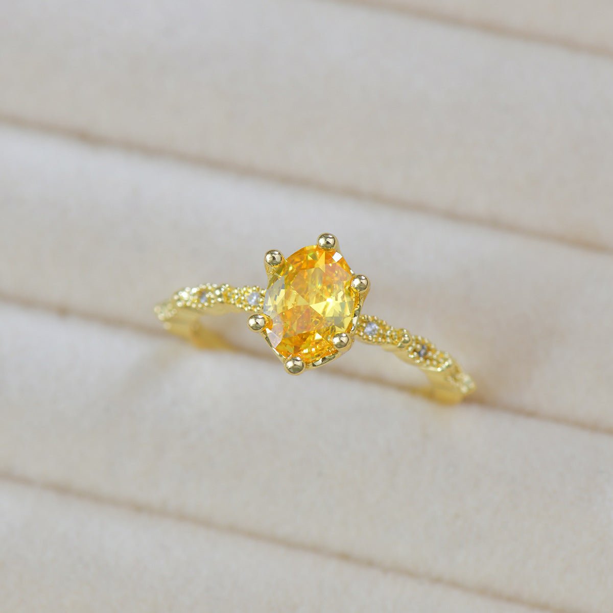 Oval Citrine Ring - Gold - Plated - Abbott Atelier
