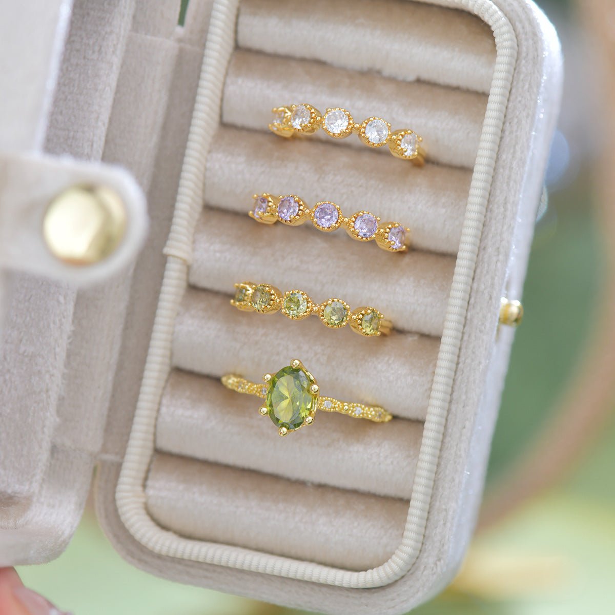 Oval Peridot Ring in Gold - Gold - Plated - Abbott Atelier