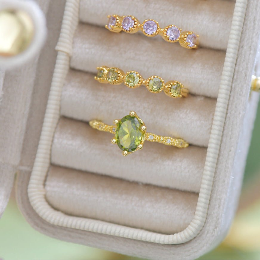 Oval Peridot Ring in Gold - Gold - Plated - Abbott Atelier