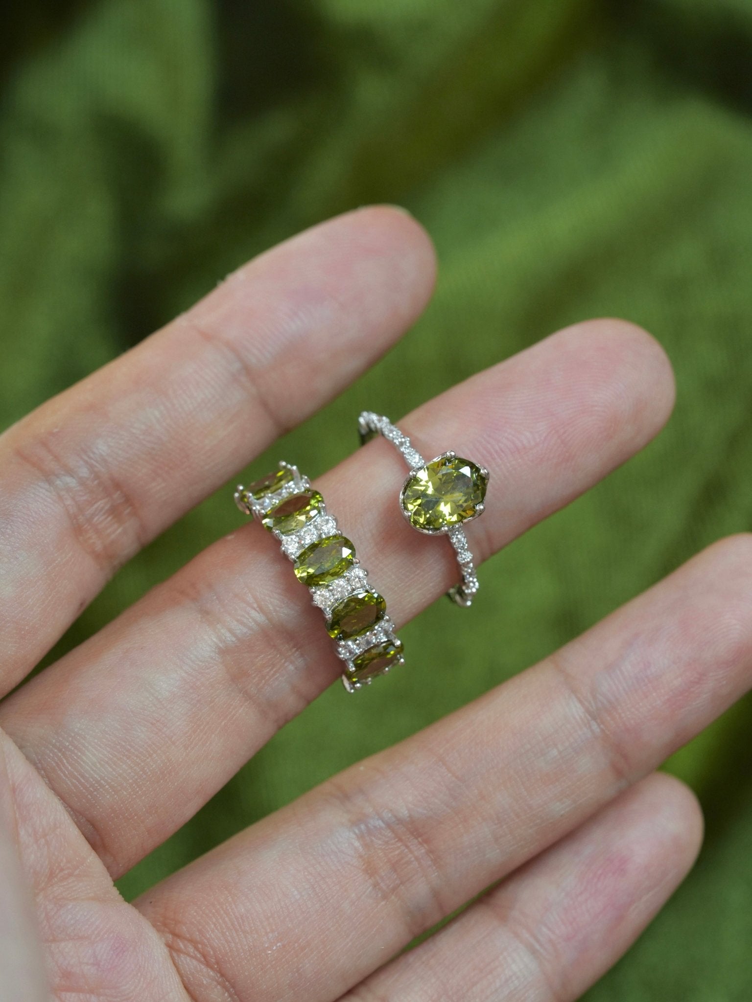 Oval Peridot Ring in Silver - Gold - Plated - Abbott Atelier