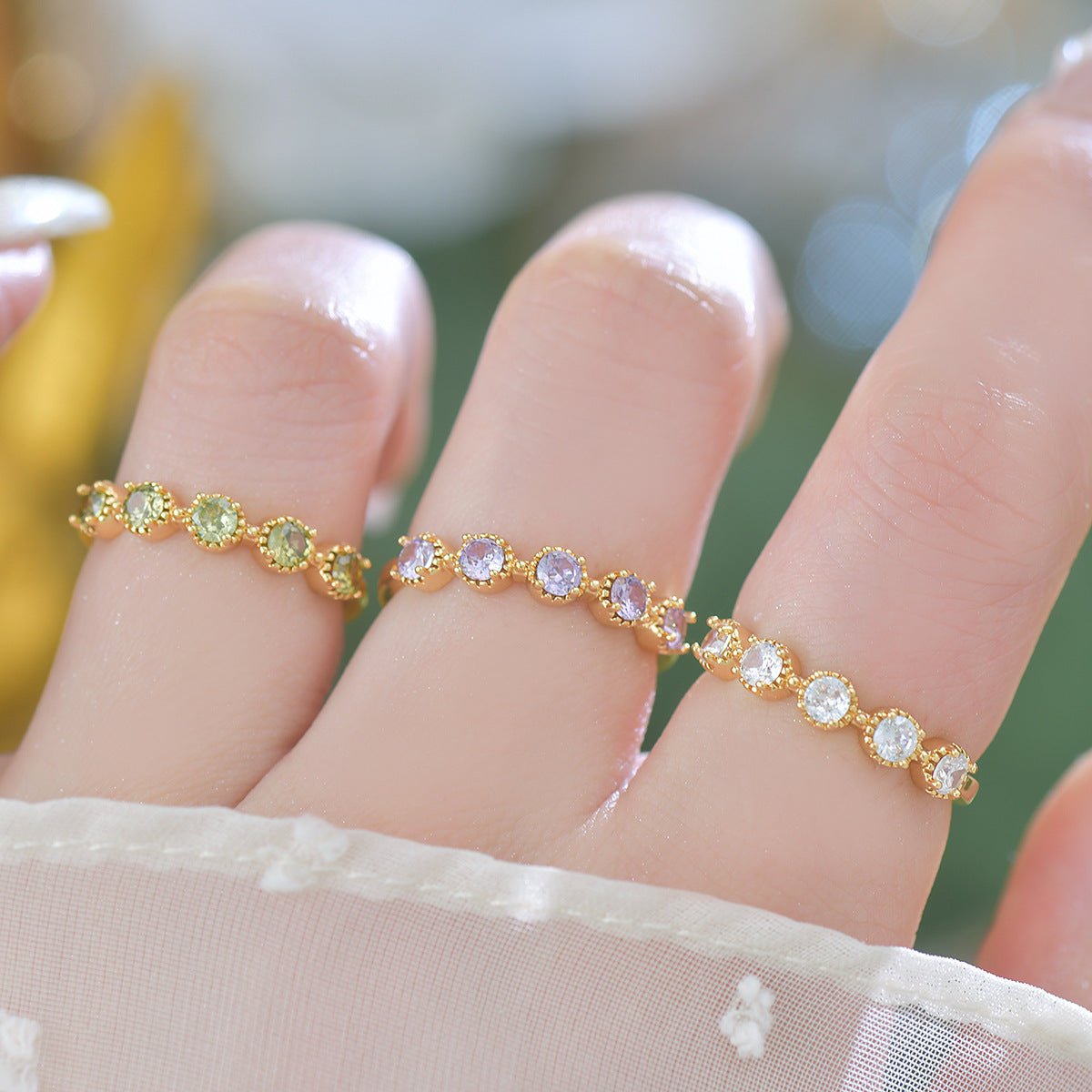 Peridot Band Ring - Gold - Plated - Abbott Atelier