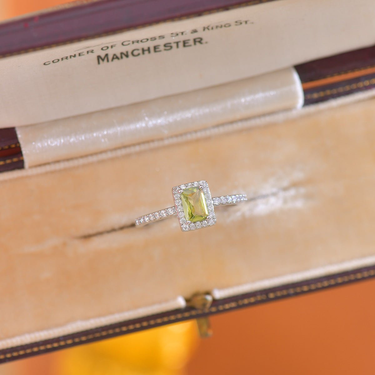 Peridot Halo Ring - Gold - Plated - Abbott Atelier