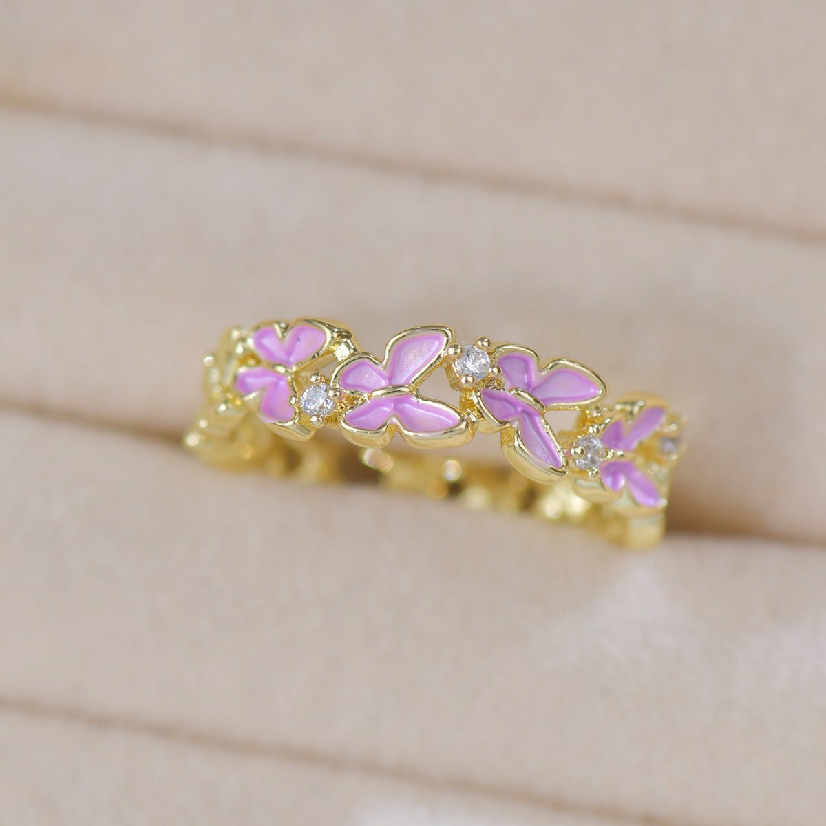 Pink Flutter Ring - Gold - Plated - Abbott Atelier