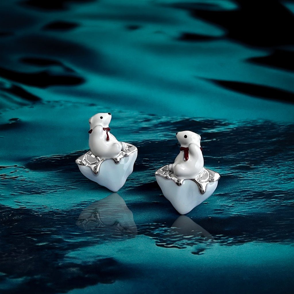 Polar Bear Earrings - Hypoallergenic - Abbott Atelier