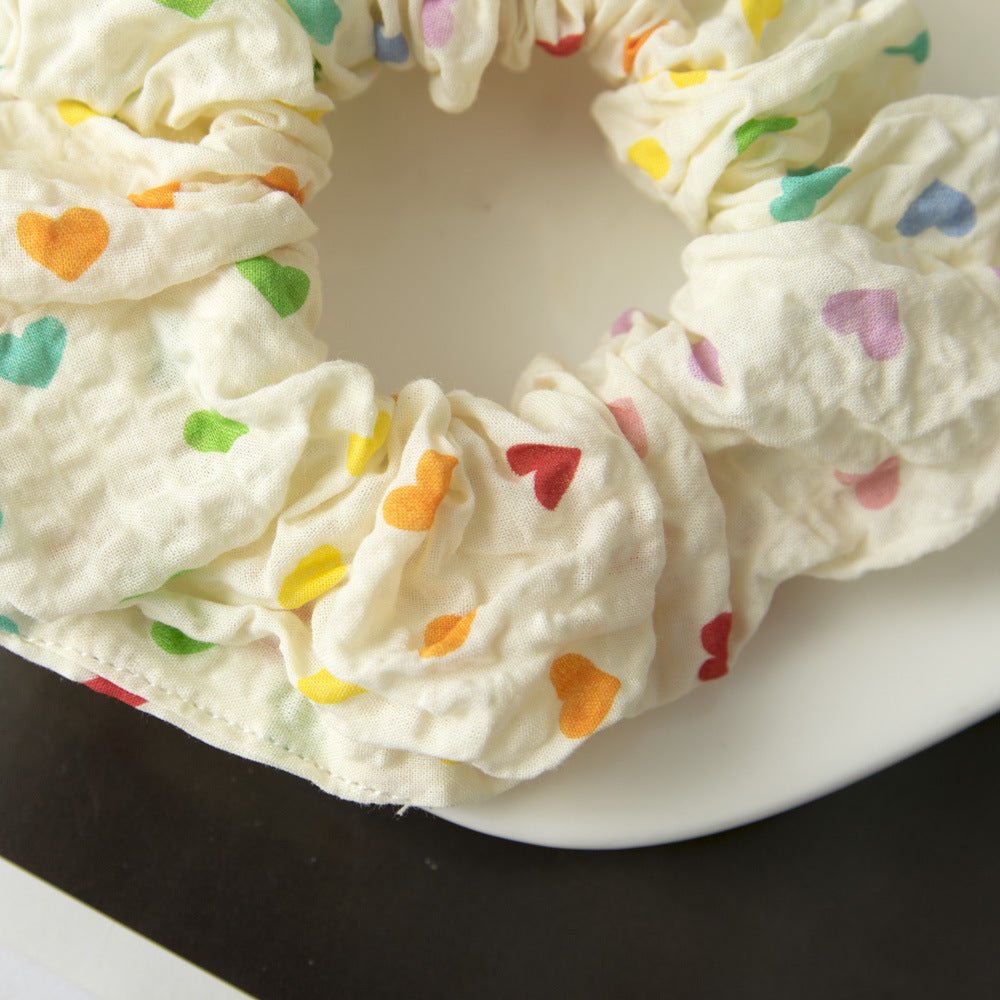 Rainbow Heart Scrunchie - For Hair - Abbott Atelier