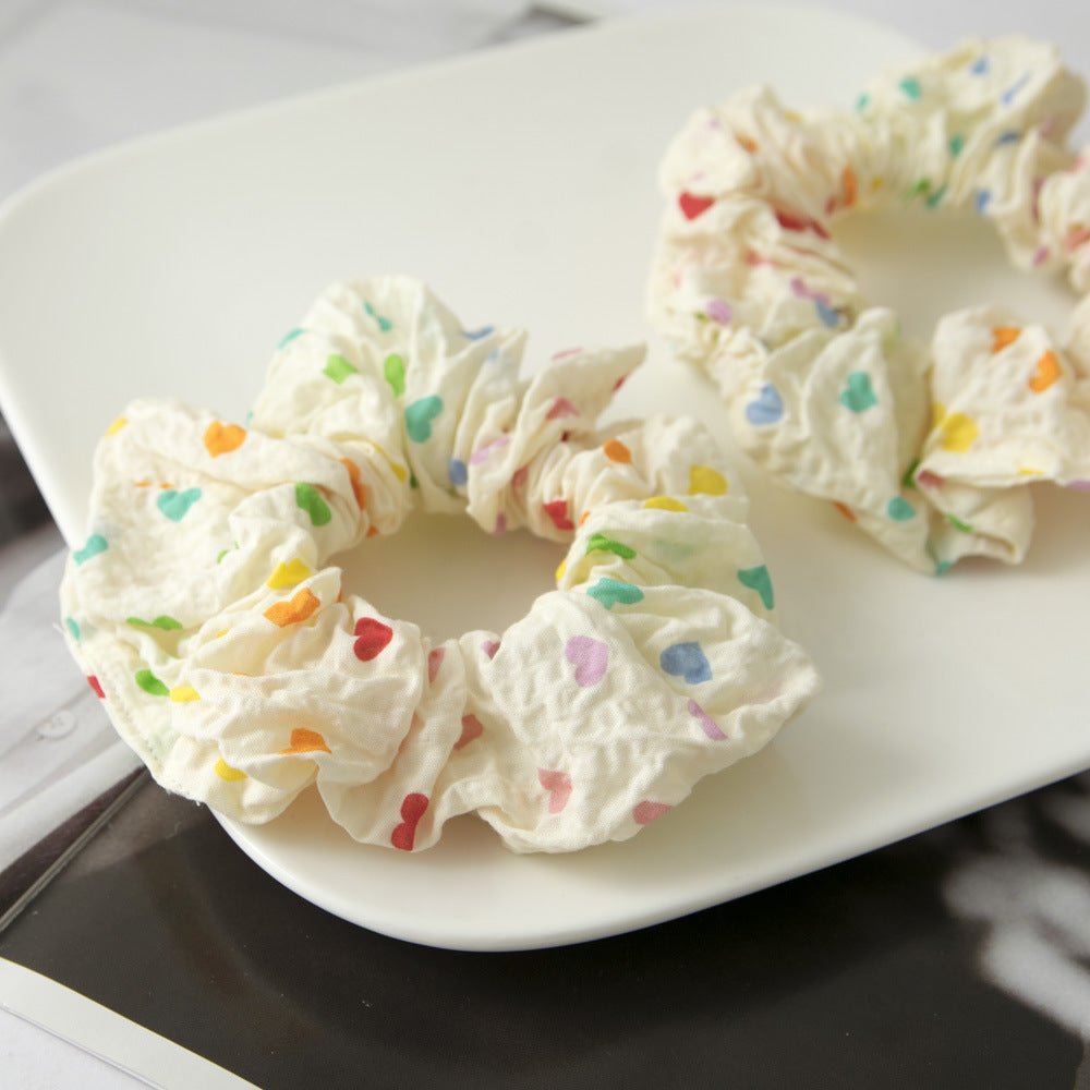 Rainbow Heart Scrunchie - For Hair - Abbott Atelier