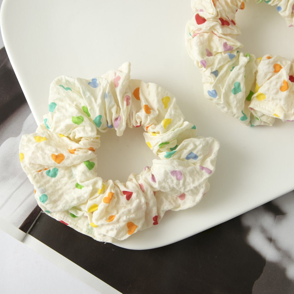 Rainbow Heart Scrunchie - For Hair - Abbott Atelier