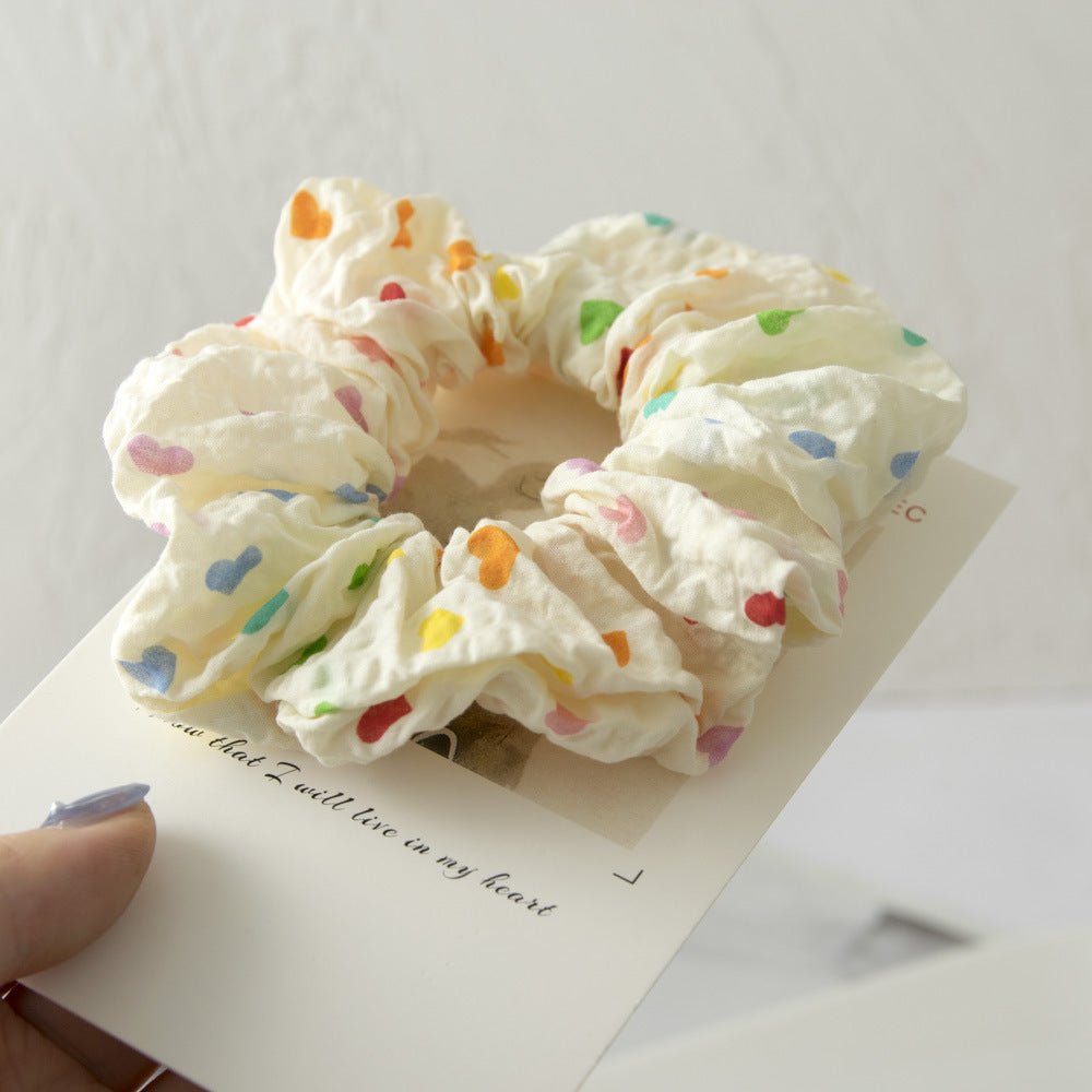 Rainbow Heart Scrunchie - For Hair - Abbott Atelier