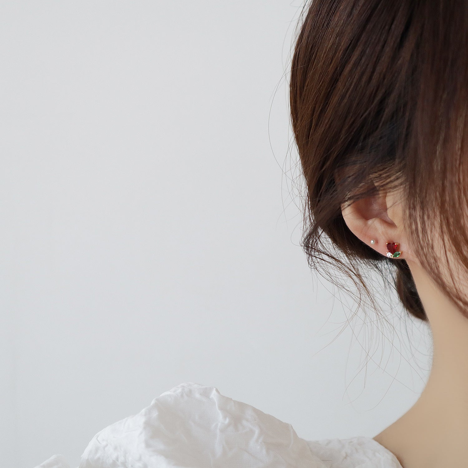 Red Heart Stud Earrings - Hypoallergenic - Abbott Atelier