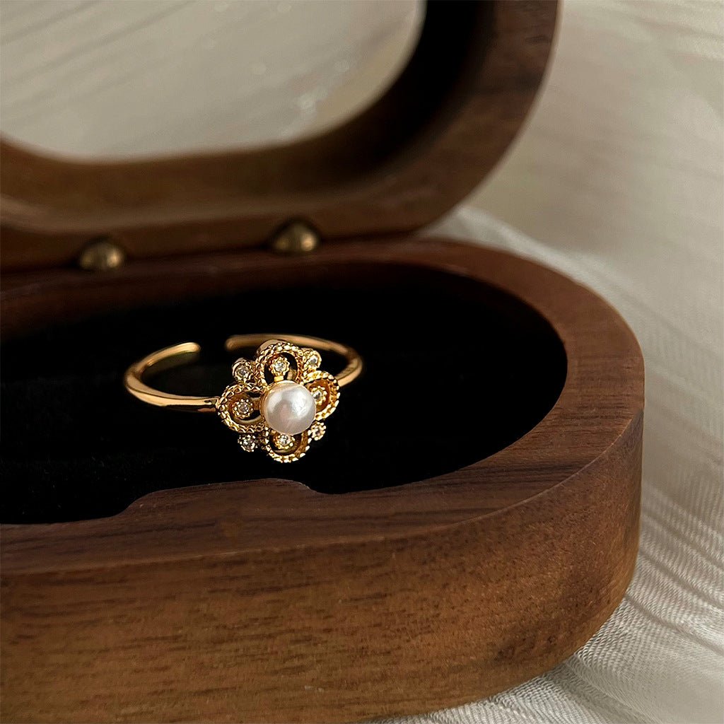 Rococo Pearl Ring - Gold - Plated - Abbott Atelier