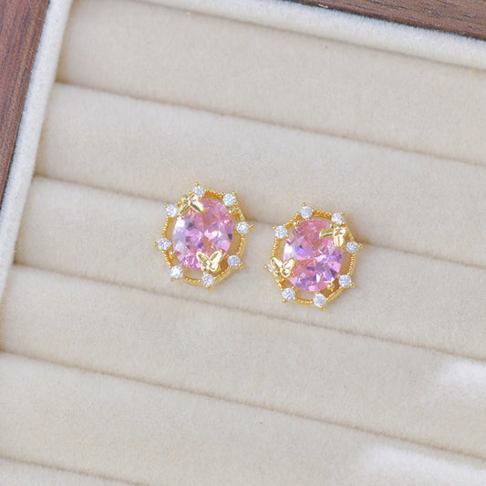 Rosaline Butterfly Stud Earrings - Gold Plated - Abbott Atelier