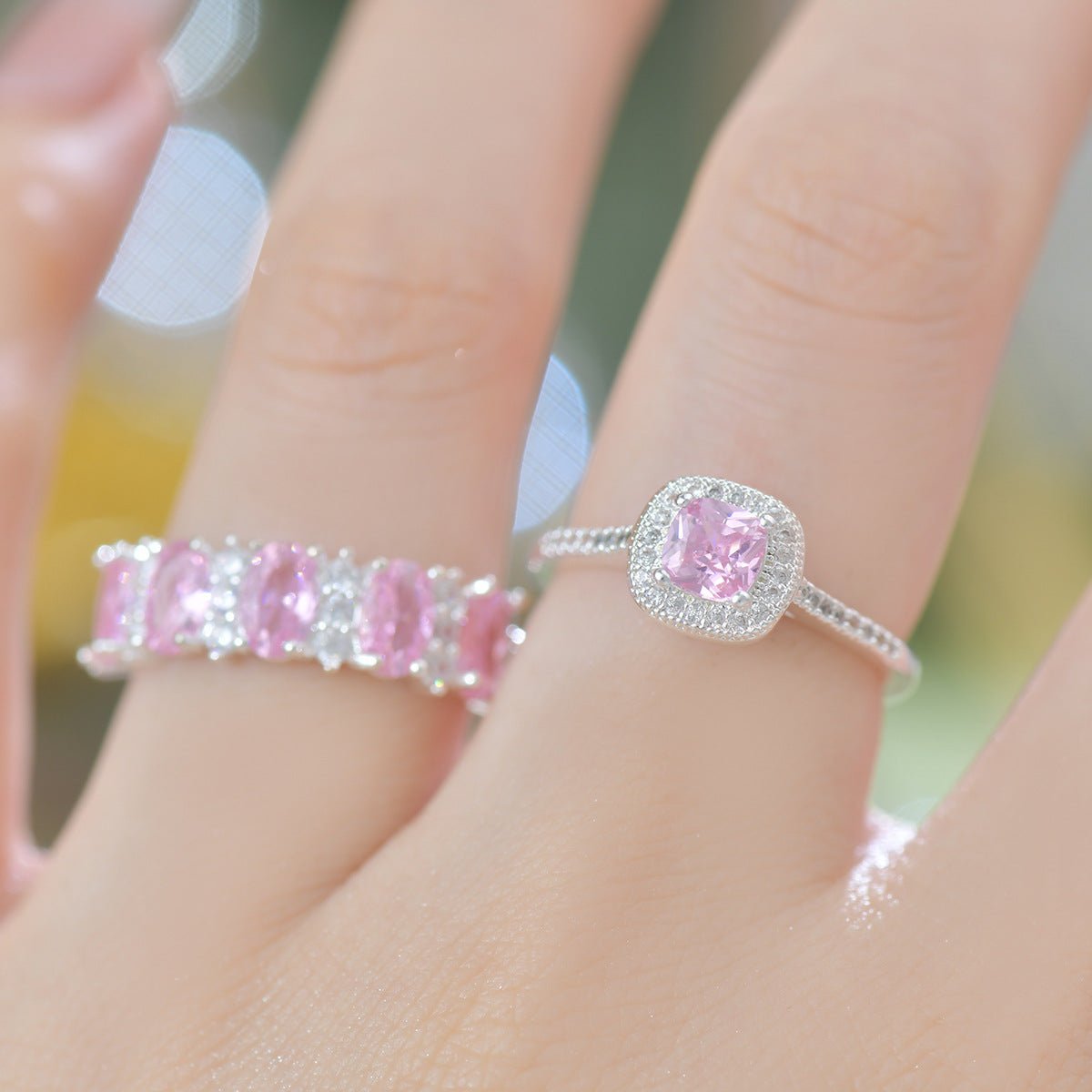 Rosaline Halo Ring in Silver - Gold - Plated - Abbott Atelier