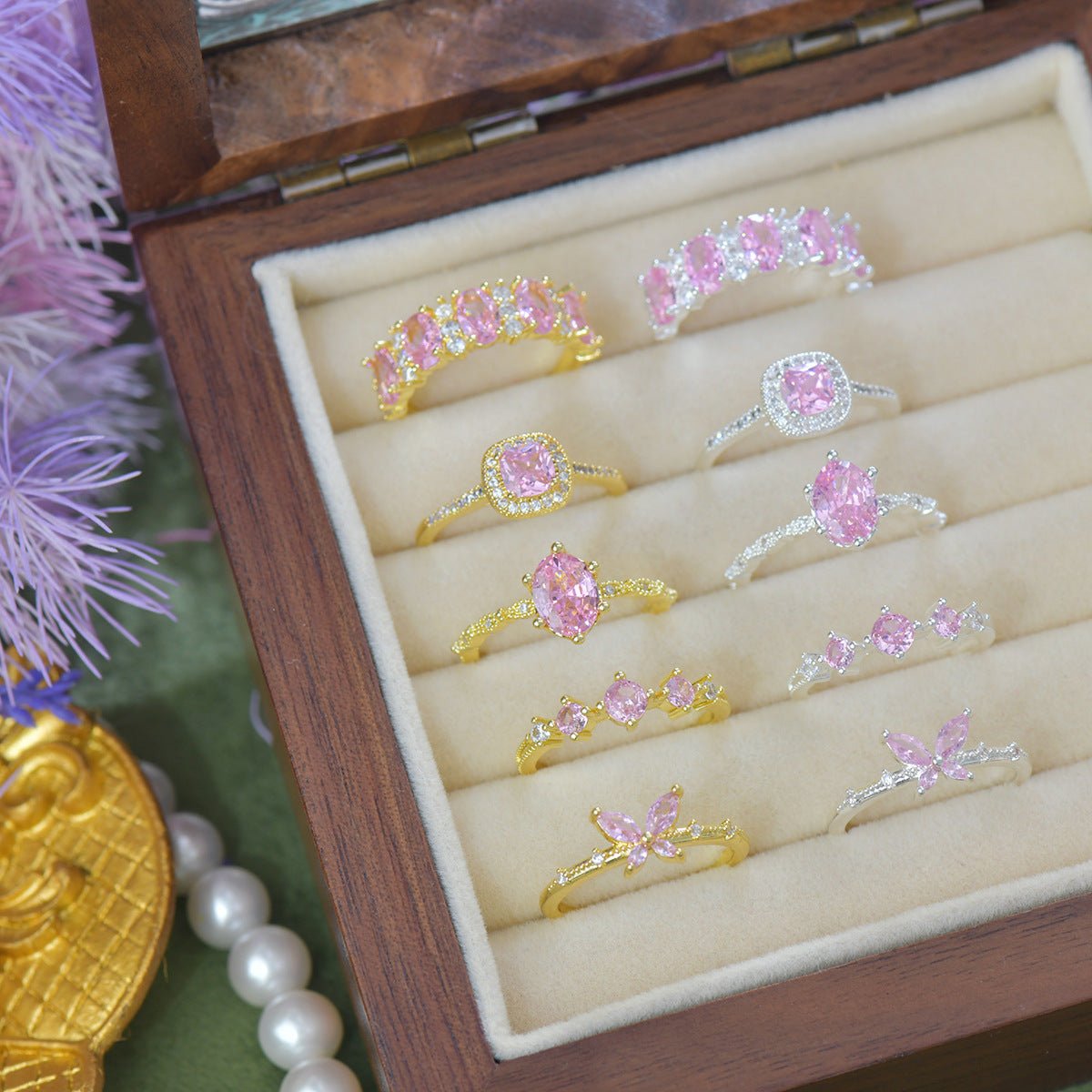 Rosaline Halo Ring in Silver - Gold - Plated - Abbott Atelier