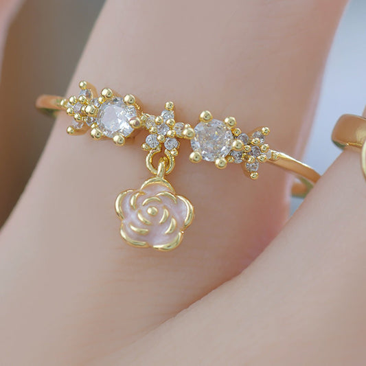 Rose Charm Ring - Gold - Plated - Abbott Atelier