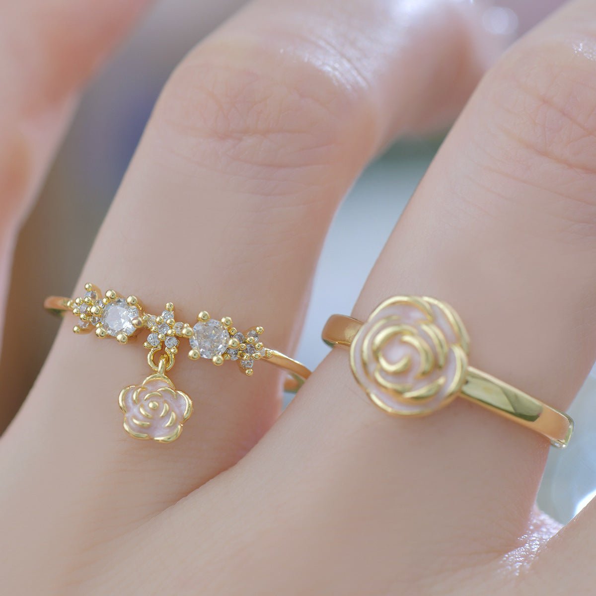 Rose Charm Ring - Gold - Plated - Abbott Atelier