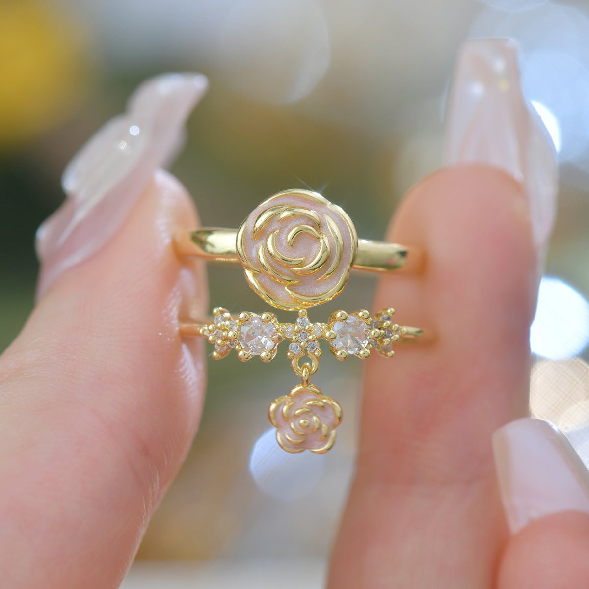 Rose Charm Ring - Gold - Plated - Abbott Atelier