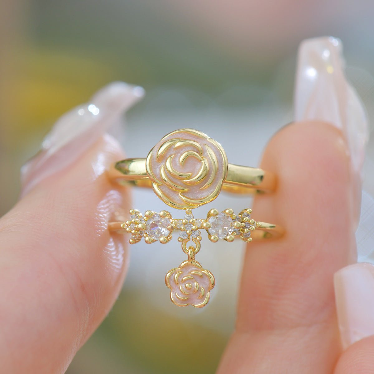 Rose Charm Ring - Gold - Plated - Abbott Atelier