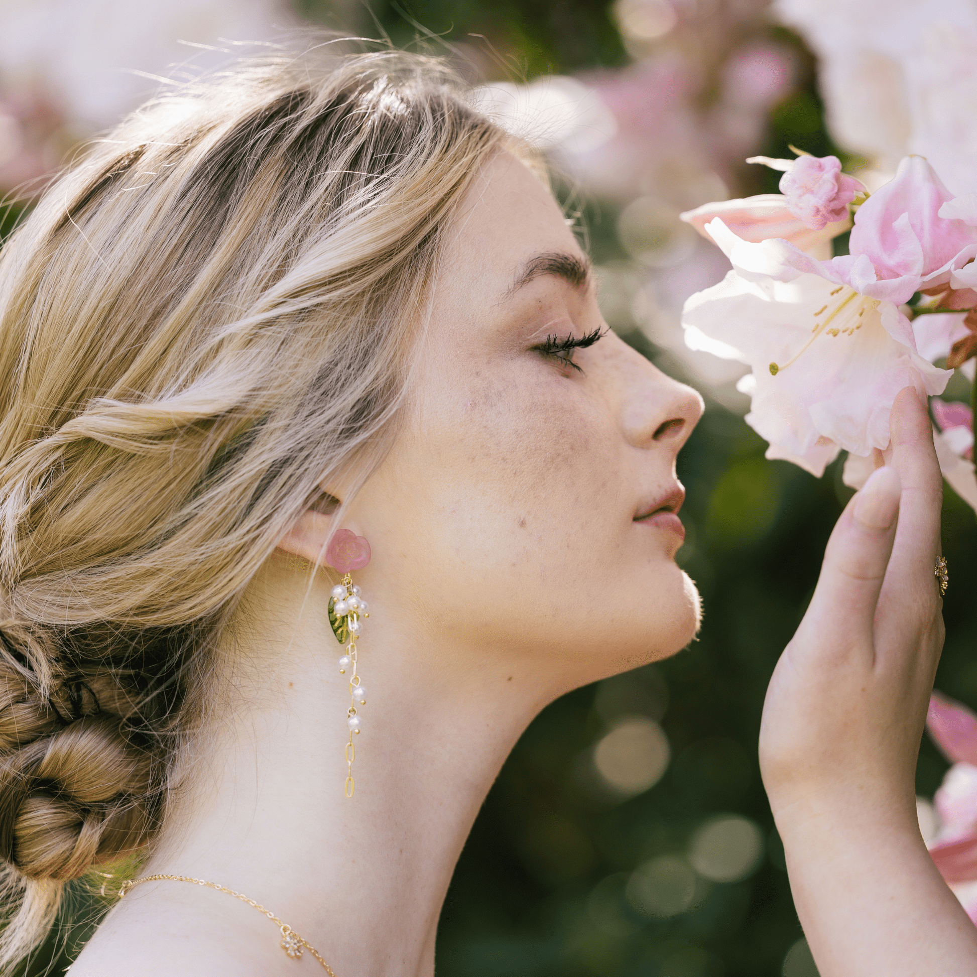 Rose Drop Earrings - Hypoallergenic - Abbott Atelier