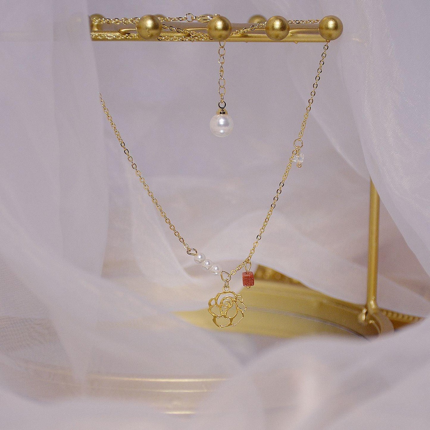 Rose Necklace - Gold - Plated - Abbott Atelier