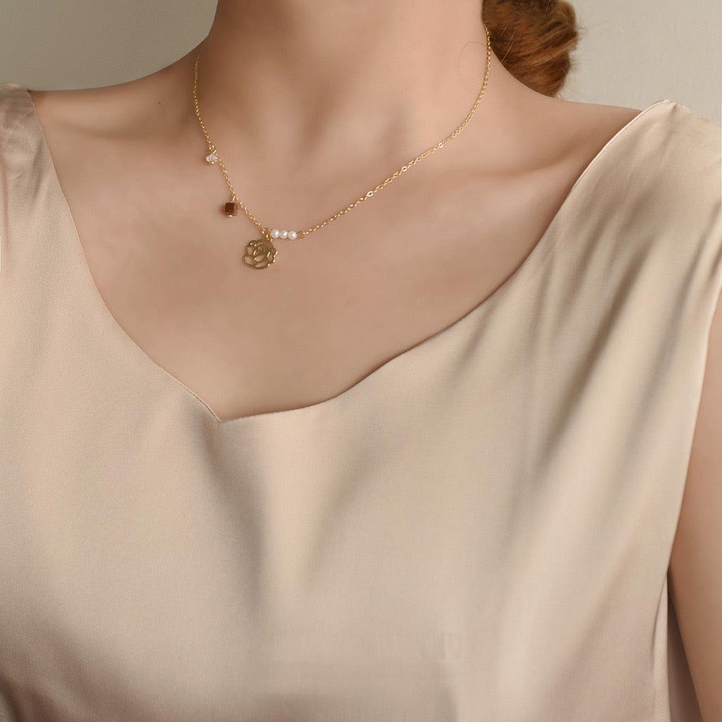 Rose Necklace - Gold - Plated - Abbott Atelier
