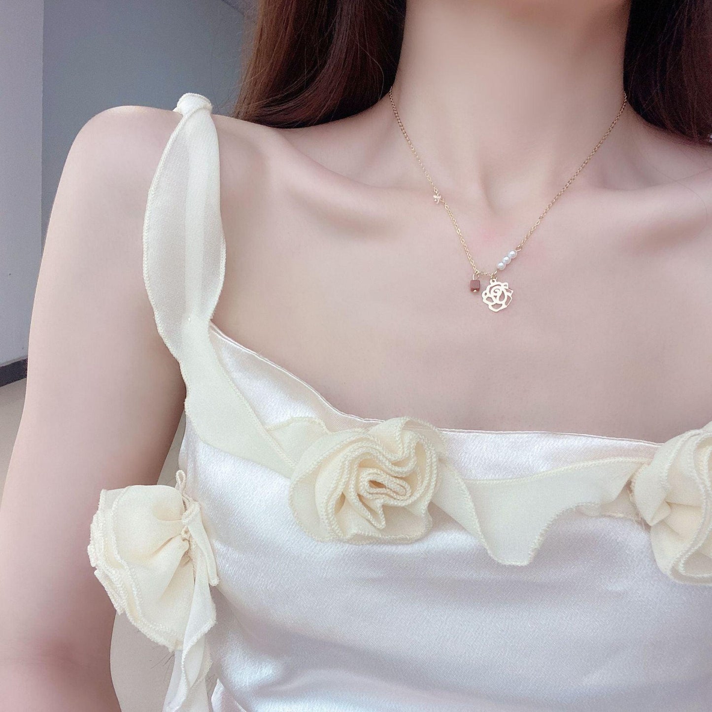 Rose Necklace - Gold - Plated - Abbott Atelier