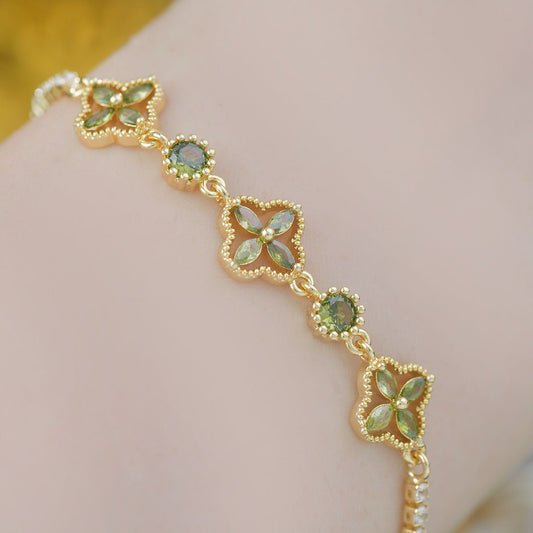 Rosisela Bracelet in Green - Gold Plated - Abbott Atelier