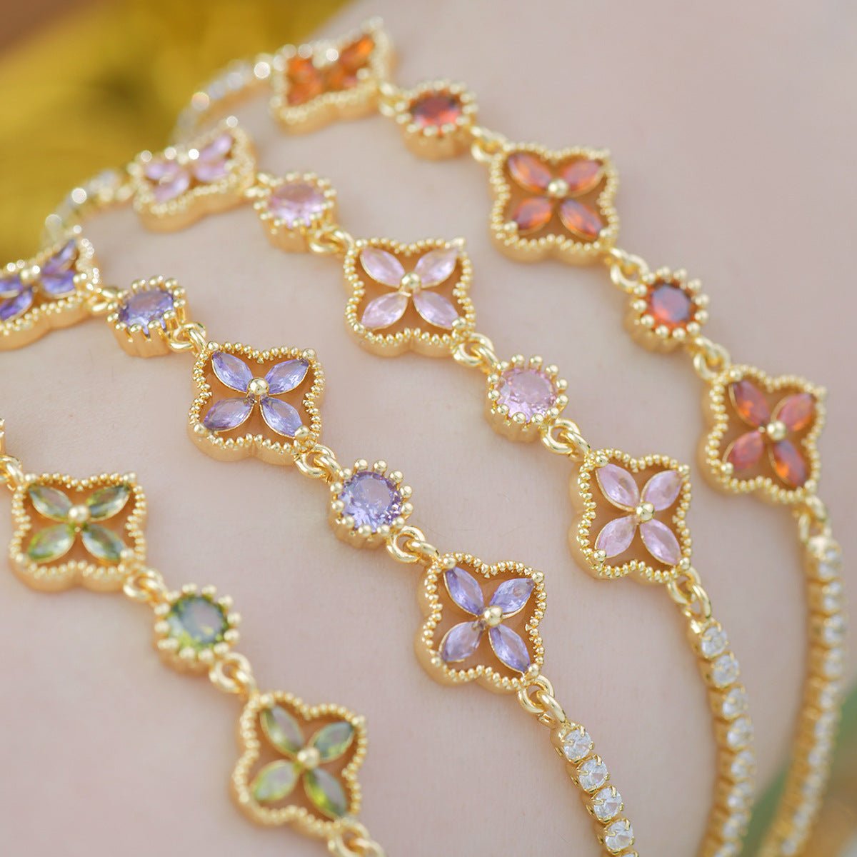 Rosisela Bracelet in Green - Gold Plated - Abbott Atelier