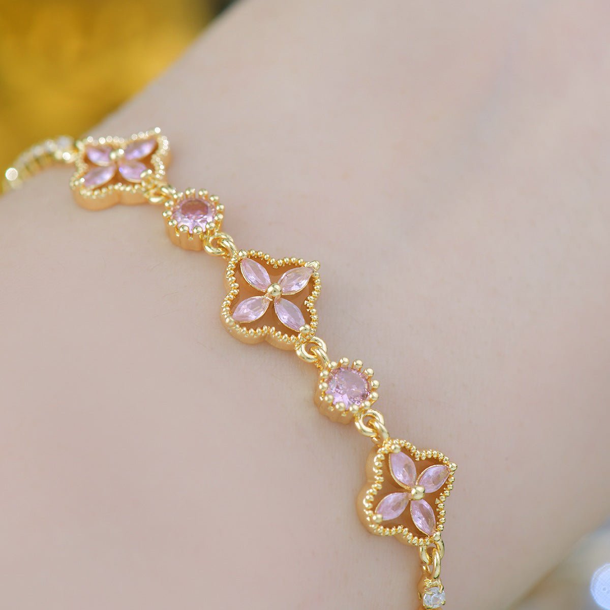 Rosisela Bracelet in Pink - Gold Plated - Abbott Atelier