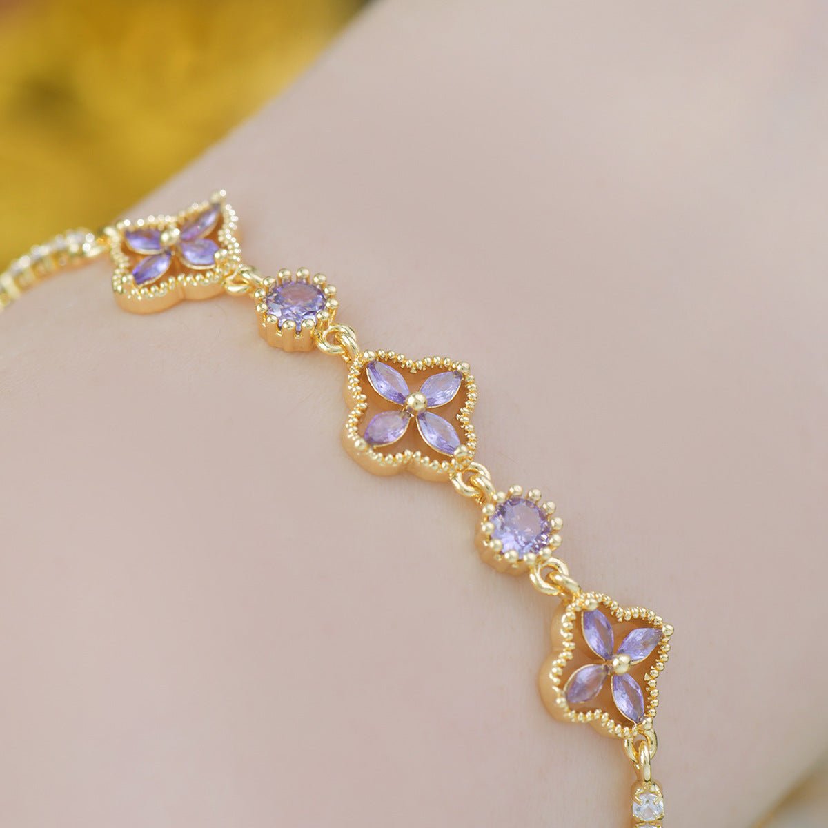 Rosisela Bracelet in Purple - Gold Plated - Abbott Atelier