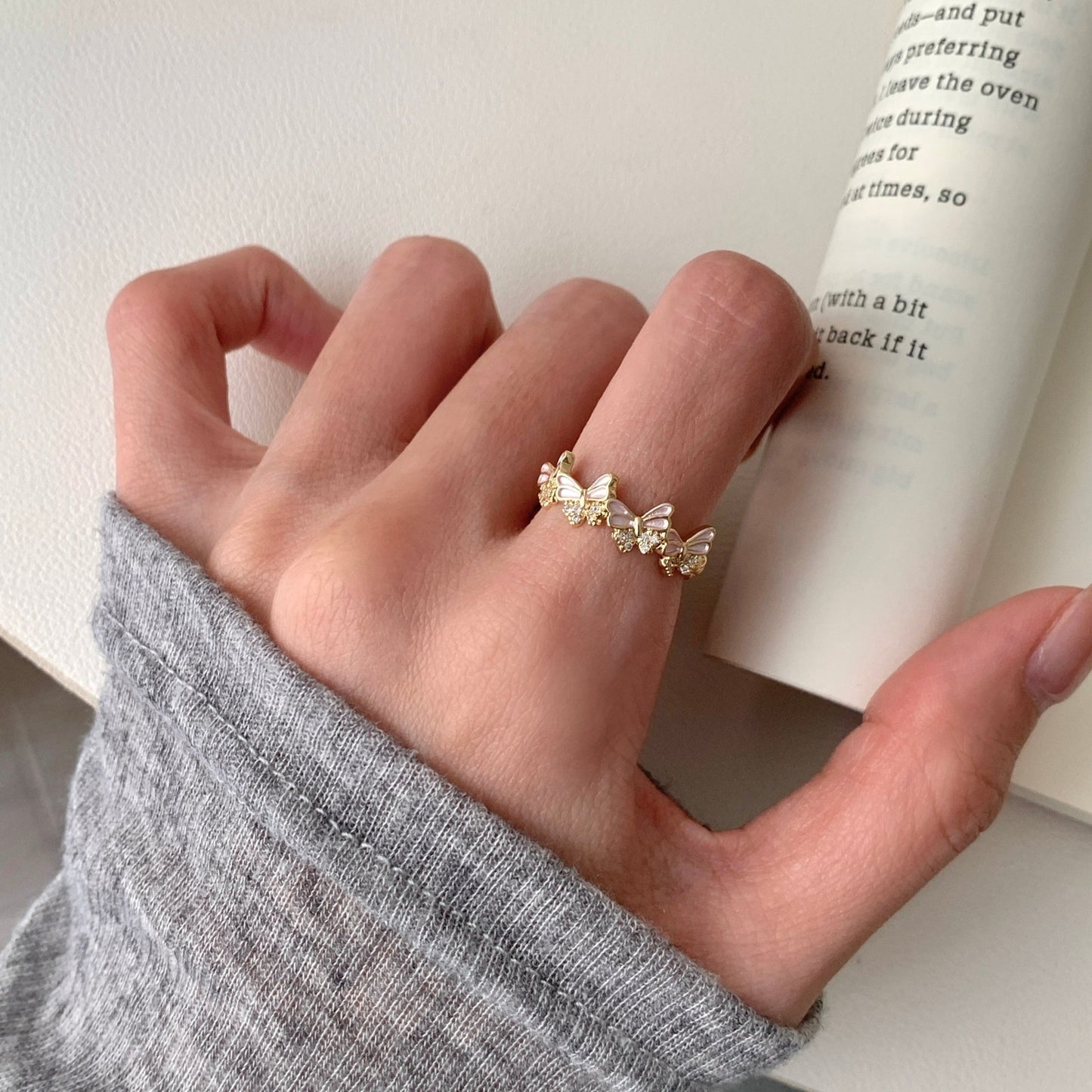 Rosy Flutter Ring - Gold - Plated - Abbott Atelier