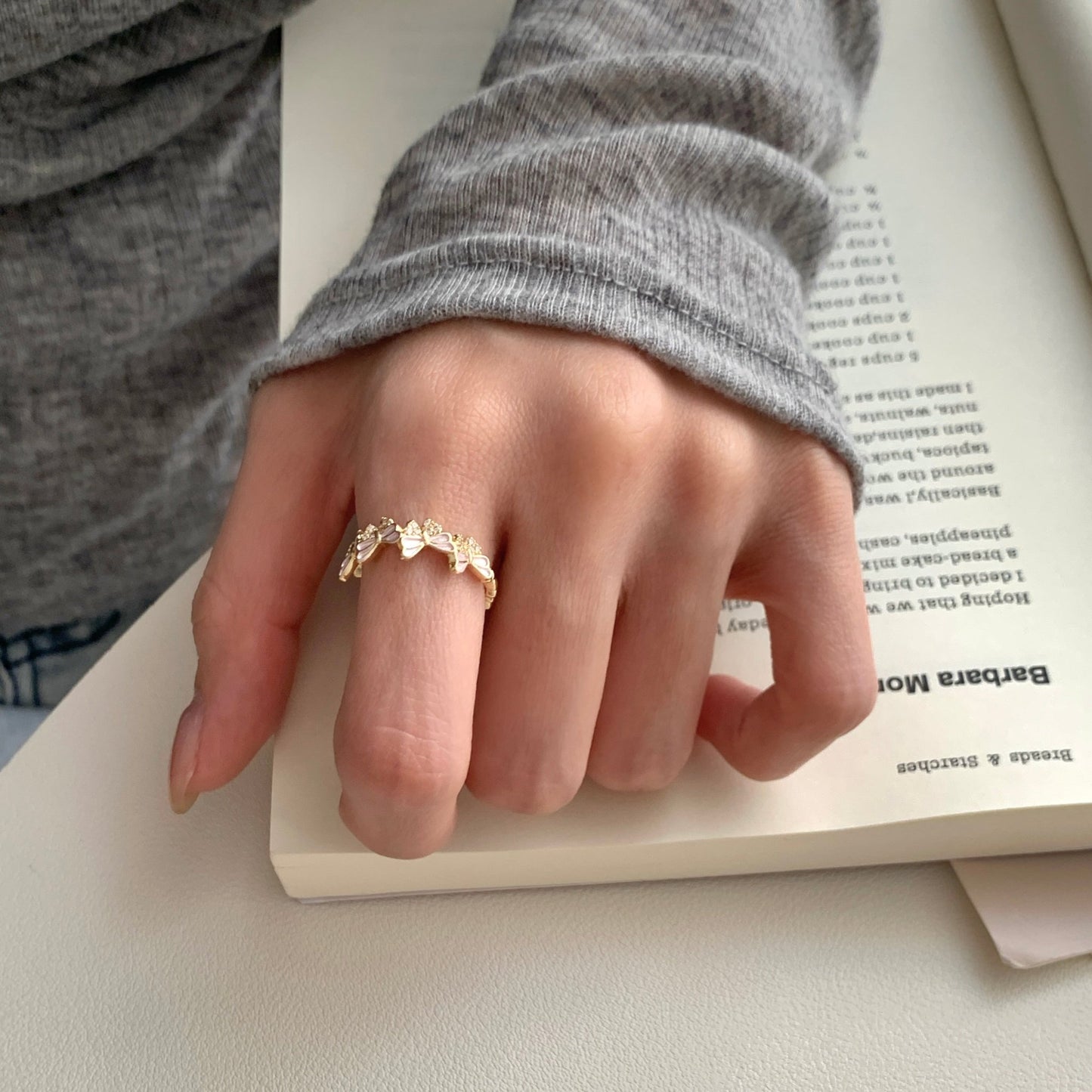 Rosy Flutter Ring - Gold - Plated - Abbott Atelier
