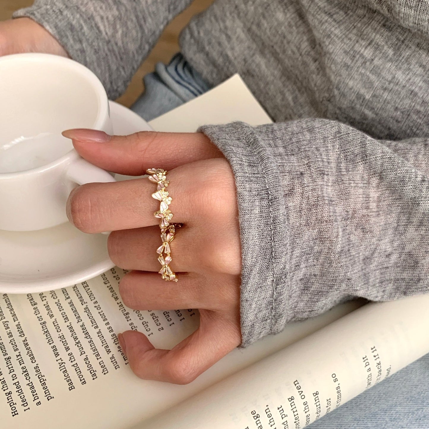 Rosy Flutter Ring - Gold - Plated - Abbott Atelier