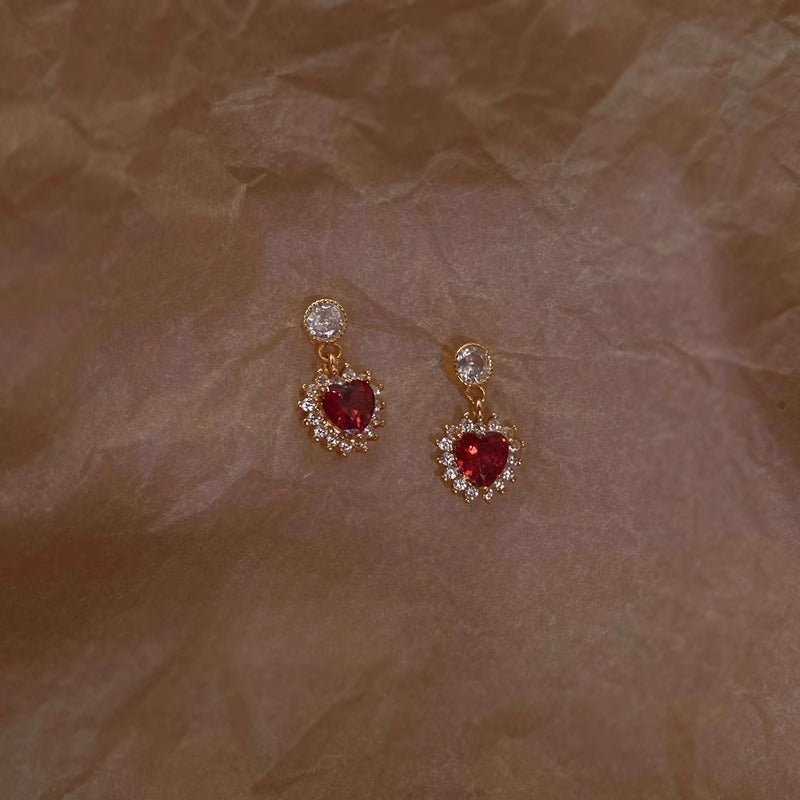 Rouge Heart Earrings in Rose Gold - Hypoallergenic - Abbott Atelier
