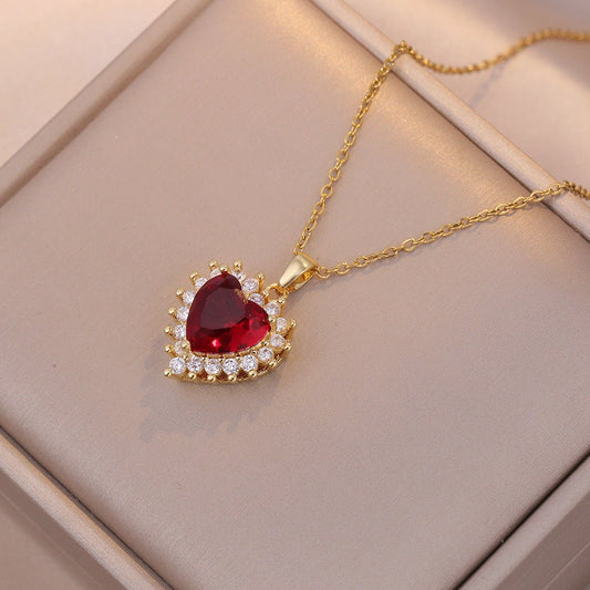 Rouge Heart Necklace - Gold Plated - Abbott Atelier