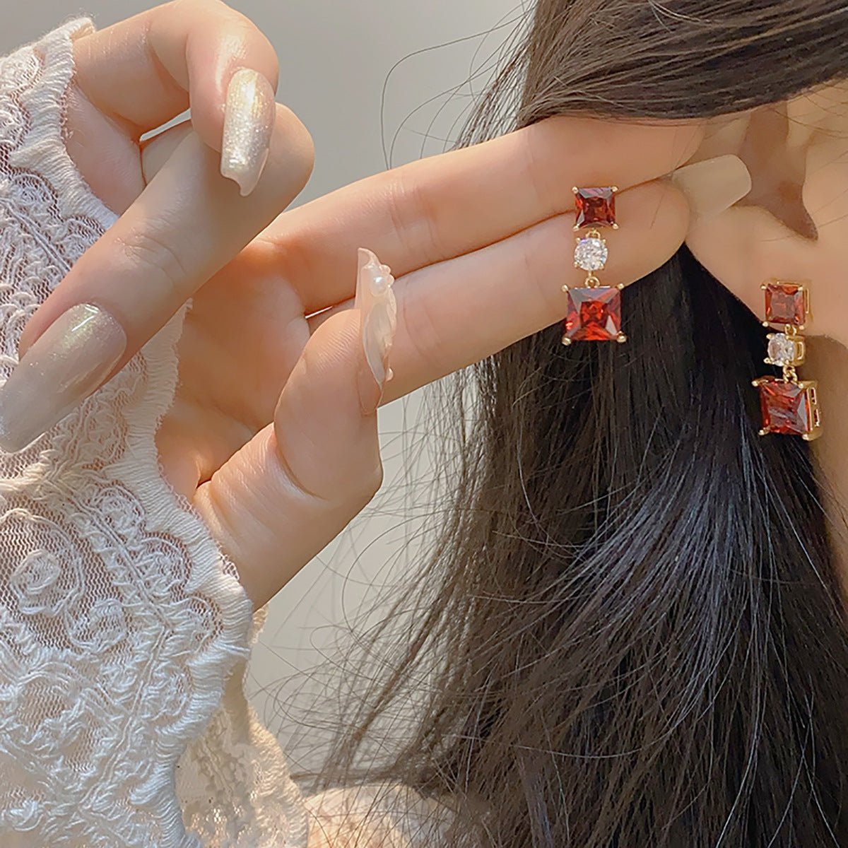 Rouge Princess Earrings - Hypoallergenic - Abbott Atelier