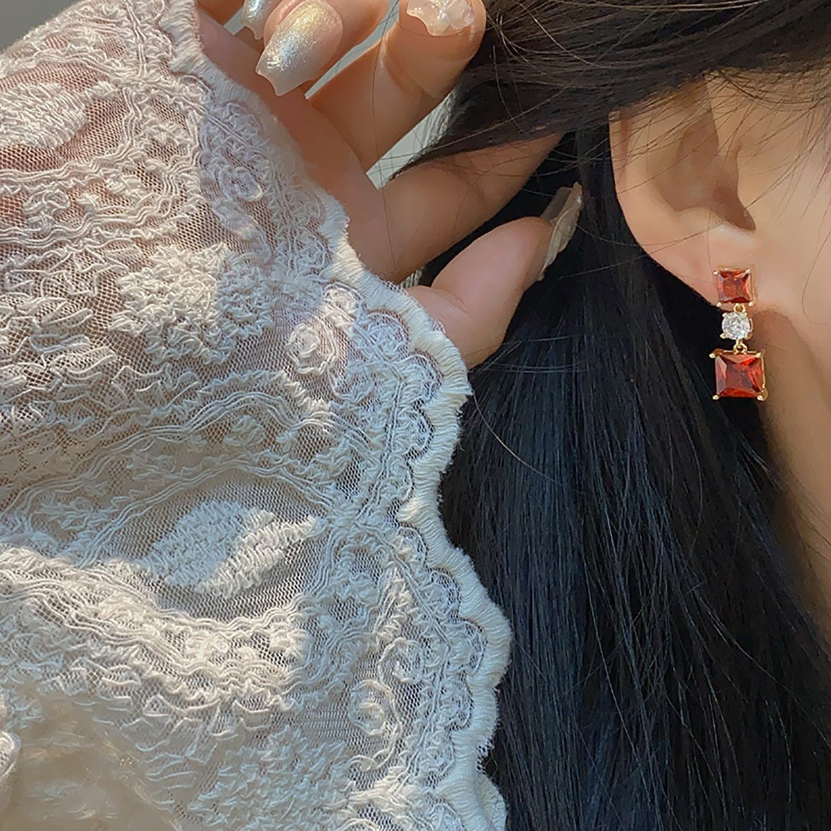 Rouge Princess Earrings - Hypoallergenic - Abbott Atelier