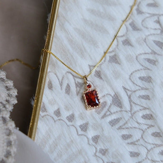 Ruby Necklace (Solid Silver) - Hypoallergenic - Abbott Atelier