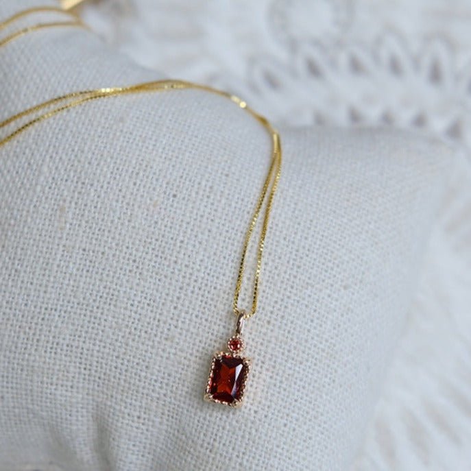 Ruby Necklace (Solid Silver) - Hypoallergenic - Abbott Atelier