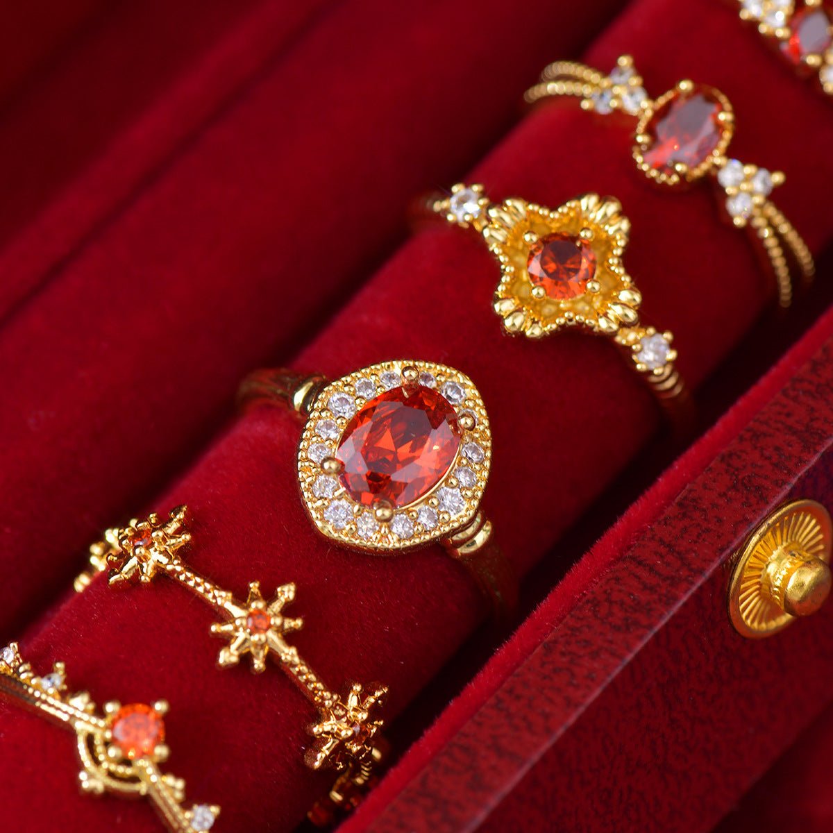 Ruby Tiara Ring - Gold - Plated - Abbott Atelier