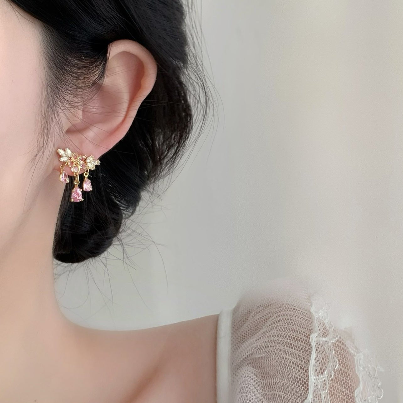 Sakura Larmes Earrings - Gold - Plated - Abbott Atelier